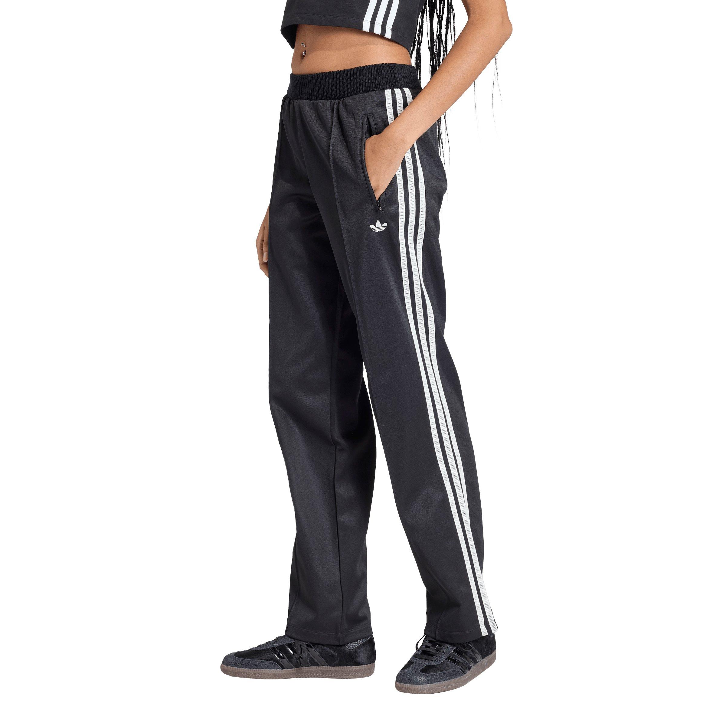 adidas Originals Women's Firebird Knitted Crochet Detail Track Pants - Black - BLACK